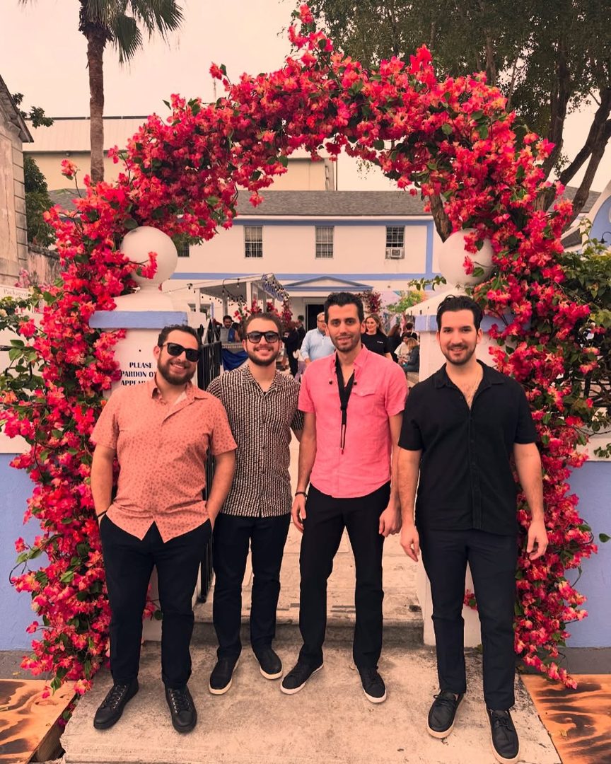 The four members of Oneiro at a Bahamas Greek festival